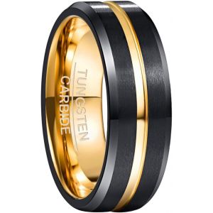 Bnhgc-Bague Homme/Femme En Tungstène 8mm, Bague Anneau De Mariage/Fiançailles/D'amitié/Bague De Qualité Multicolore Bijoux De Mode, Taille 47(15.0)-80(25.5) - Neuf