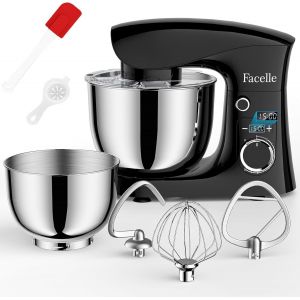 Robot Patissier 1500 W, 5,5L& 4,5L Robot Cuisine Multifonctions, 10+P Mixer Cuisine Professionnel Avec Fouet, Batteur, Crochet Pétrisseur Et Protection Anti-Éclaboussures - Neuf