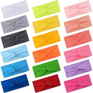 18 Pi&egrave;ces Bandeau Cheveux Femme &Eacute;lastique Bandeau Cheveux Large Serre T&ecirc;te Croix Nou&eacute; Bandeaux De Sport Antid&eacute;rapant Pour Fille Femme Yoga Sport, 18 Couleurs - Neuf