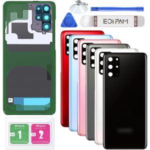 KALANKA-Vitre Arri&egrave;re pour Samsung Galaxy S20+ Plus G985, G986 Origine Couvercle Batterie Remplacement avec Lentille de Cam&eacute;ra + Kit R&eacute;paration (Noir) - Neuf