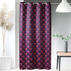 Rideau En Jacquard &Agrave; Imprim&eacute;s "Rosace - Neuf