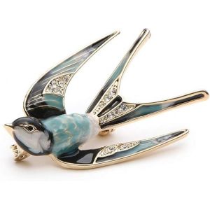 Broche En Cristal De Qualité Supérieure En Forme D'hirondelle, Bijou Pour Femme - Neuf
