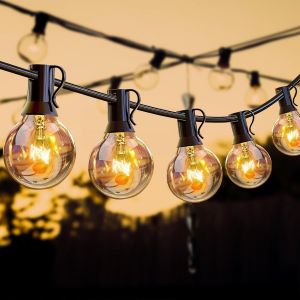 Aiou-Guirlande Lumineuse Extérieur Intérieur,12m Guirlande Guinguette Extérieure Avec Prise Et 18+3 Ampoules,Étanche Lumière Extérieur Pour Jardin Terrasse Balcon - Neuf