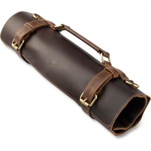 Mevronisshop-Sac &Agrave; Couteaux, Extra Large, En Cuir De Buffle, Pour Cuisiniers, En Cuir V&eacute;ritable De Qualit&eacute; Sup&eacute;rieure, Sac &Agrave; Couteaux De Chef Refermable, Sac De Cuisine Ethan - Neuf