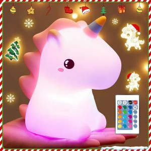 Led Veilleuse Enfant B&eacute;b&eacute;, 16 Couleurs 5 Luminosit&eacute;, Rechargeable, Lampe De Chevet Silicone, Cadeau Fille Licorne - Neuf