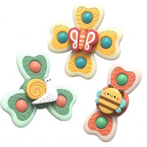 Promotion d'hiver,Pack de 3 ventouses,Toupie,Jouets,Salle de bain pour b&eacute;b&eacute;,Plateau tournant animal,Moulin &agrave; vent,&Eacute;ducation cr&eacute;ative - Neuf