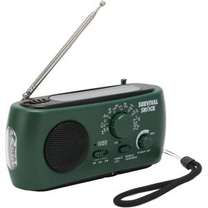 Radio Portable FM/AM/SW, Radio d'urgence M&eacute;t&eacute;o 800mAh, Manivelle/Pile et Secteur/Solar Poste Radio Transistor, Radio Solaire avec Lampe LED, Alarme SOS pour la Randonn&eacute;e et l'Ext&eacute;rieur - Neuf