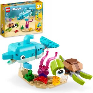 ERYI-31128 Creator Le Dauphin Et La Tortue, Set De Figurines De Jouets D'Animaux Marins Pour Filles Et Garçons De 6 Ans Et Plus - Neuf
