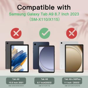 Coque Pour Samsung Galaxy Tab A9 8.7 Pouces 2023 Sm-X110/X115 Pu Cuir Cover Tablette Housse De Protection Porte-Crayons Portefeuille Tablet Étui Samsung Tab A9 8.7" 2023 Rose Rouge[Coq9126791] - Neuf