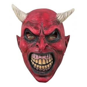 Masque D&eacute;coratif - Ptit Clown - Re82180 - Diable Rouge - Latex Int&eacute;gral - Halloween - Neuf