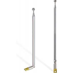 Antenne T&eacute;lescopique Radio Dab Fm Interieur 6-Sections 65 Cm Longue Remplacement Pour Technisat Pure Transistor Chaine Hifi St&eacute;r&eacute;o Dab R&eacute;ception Dvb-T Tv Vhf Uhf, 2 Paquets - Neuf