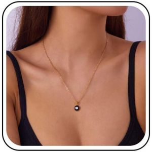Kal-Collier Boho Oeil Maléfique Collier Pendentif Oeil Maléfique Or Collier Oeil Bleu Turc Collier Chaine Oeil Maléfique Chanceux Collier Protection Vintage - Neuf