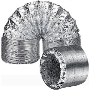 Tuyau d'Evacuation Flexible en Aluminium 100mm Gaine d'air Ventialtion Conduits de Aération pour Sèche-linge Séchoir(100mm*2m) - Neuf