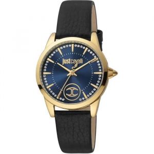 Montre - Just Cavalli - Glam Chic Jc1l087l0225 - Quartz - Cuir Noir - 32 Mm Bleu - Neuf