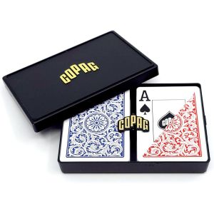 Chenquansarl-1546 Design Jeu De Cartes À Jouer 100% Plastique, Taille Poker Rouge/Bleu (Jumbo Index, 1 Lot) - Neuf