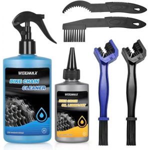 Asfasfq-Nettoyant Pour Chaîne De Vélo, Kit De Nettoyage Pour Vélos Avec 100 Ml Huile Pour Chaîne De Vélo Et 300 Ml Spray De Nettoyage, Kit Nettoyant Lubrifiant Pour Chaîne Avec Brosses - Neuf