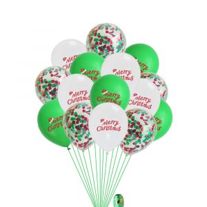 No&euml;l Ballons, Anniversaire Vert Blanc Ballon, 15 Pi&egrave;ces De 12 Pouces en Latex Ballon H&eacute;lium, D&eacute;coration, F&ecirc;te, Ballon, versez Anniversaire Mariage F&ecirc;te F&ecirc;te C&eacute;l&eacute;brations - Neuf