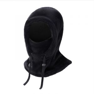 Cagoule &Eacute;paisse Doubl&eacute;e Polaire - Capuche Coupe-Vent Pour V&eacute;lo Et Ext&eacute;rieur Le Noir - Neuf