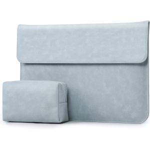 SJZG-13 Pouces Housse Ordinateur Portable Pc Sacoche Pour Macbook Air 13.6/13 M4 M3 M2 M1 2025-2018, Macbook Pro 13 M2 M1 A2338 A2289 2025-2016, Surface Pro 11, Xps13, Avec Petit Sac, Bleu Pâle-H - Neuf