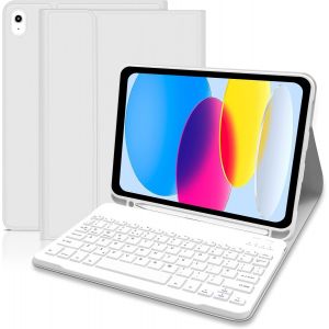 Kalanka-&Eacute;tui Avec Clavier Pour Ipad 10{^>E<^} G&eacute;n&eacute;ration 2022/A16 11{^>E<^} G&eacute;n&eacute;ration 2025 (10,9/11""), &Eacute;tui Avec Clavier Bluetooth Sans Fil Amovible Pour Ipad 11/10 G&eacute;n&eacute;ration &iquest; Gris - Neuf