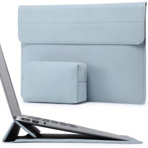 13.3-14 Inch Laptop Sleeve Case with Stand Function for MacBook Pro 14 M4/M3/M2/M1 Pro/Max 2025-2021, MacBook Pro/Air 13.3, 13.5-13.8 Surface Laptop, HP Envy 13, Pale Blue - Neuf