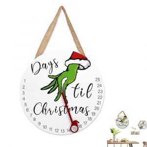 Calendrier de l'Avent en bois, panneau de compte &agrave; rebours pour No&euml;l et le Nouvel An, d&eacute;coration int&eacute;rieure - Neuf