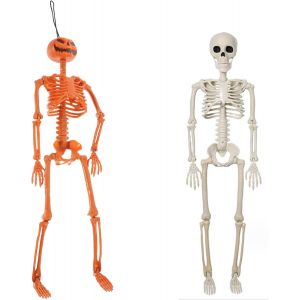 CAUC-2 Pi&egrave;ces Squelette Halloween Mobile, D&eacute;coration D'Halloween D&eacute;corations en forme de, Squelette Humano&iuml;de Articul&eacute; Pr&ecirc;t las Articulaciones M&oacute;viles, pour Party Prop Horreur Cimeti&egrave;re Hant&eacute; Maison - Neuf