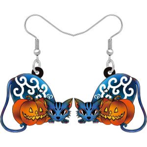 Kal-Halloween Boucles D'oreilles En Acrylique Citrouille Chat Ailes Chauve Souris Bijoux Cadeaux Pour Femmes Filles Charms - Neuf