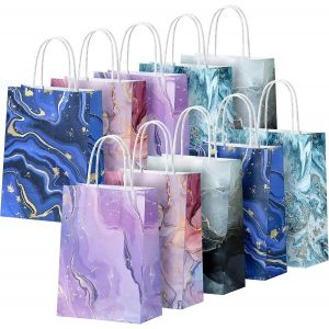 Mevronisshop-Sac Cadeau Kraft Petit - 10 Pi&egrave;ces Pochette Papier Cadeau Anniversaire Avec Anse, Sachet Paquet Cadeaux Diff&eacute;rentes Couleurs Pour Gar&ccedil;ons Filles No&euml;l F&ecirc;te Anniversaire, Mariage&iquest;Marbre Co - Neuf