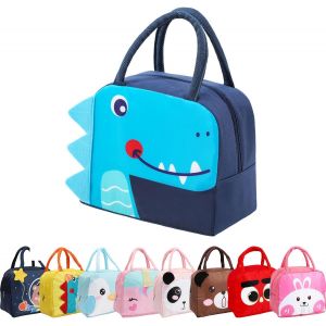 Sac Isotherme Repas Enfant Pour Les Filles,Les Garçons Et Les Étudiants,Sac À Lunch Isolant En Forme De Dessin Animé (Navy Crocodile) - Neuf