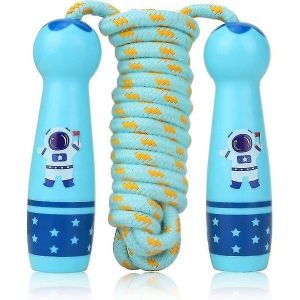Corde &Agrave; Sauter R&eacute;glable Pour Enfants - Corde En Coton Doux Avec Poign&eacute;es En Bois Confortables Pour Des Moments De Jeu S&ucirc;rs Et Amusants - Neuf