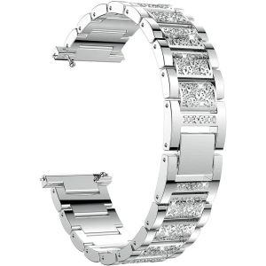 Bnhgo-18mm 20mm 22mm Bracelet,Bracelet En Acier Inoxydable Strass,Courroie En Métal Avec Raccords De Rechange Réglables Hommes Et Aux Femmes - Neuf