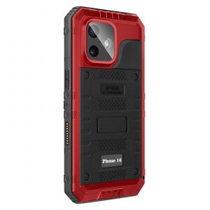 Coque &Eacute;tanche pour iPhone 16 IP68 Antichoc Bord Renforc&eacute; Noir / Rouge - Neuf