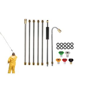 Ensemble de rallonge pour nettoyeur haute pression avec 5 buses et lance courb&eacute;e pour le nettoyage - Neuf