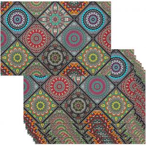 Ershi- 7 Pièces Boho Table Tats, Décorations De Table À Manger, Tapis De Table Imprimés Vintage, Fournitures De Fête.[3551] - Neuf