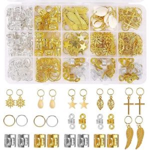 Kal-200 Pièces Cheveux Dreadlocks Bijoux Dreadlocks Perles Métal Anneaux Dreadlocks Perles En Aluminium Dreadlocks Accessoires Cheveux Pour Accessoire De Cheveux Décoration Tressage - Neuf