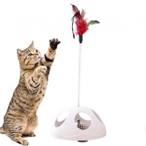 Jouet De Chat Avec Plumes Et Ventouse - Formation Interactive Scratch Jouet Pour Chats - Parfait Pour Un Rebord De Fen&ecirc;tre & L'usage &Agrave; La Maison - Neuf