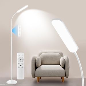 Lampadaire Sur Pied Salon Dimmable, 1800 Lumens Lampe De Sol Led 2700k &Agrave; 6500k Temp&eacute;ratures De Couleur Avec T&eacute;l&eacute;commande Et Contr&ocirc;le Tactile Et 1h Minuterie,Lampadaire Haut Pour Salon Chambre Bureau - Neuf
