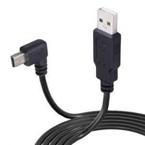 AYU-Câble USB A vers Mini B USB 3m Cordon de synchronisation de données à angle gauche à 90 degrés pour appareil photo numérique Dash Cam GPS Navigator (angle gauche de 3 m) - Neuf