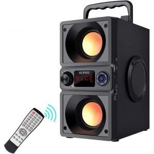 Enceinte Bluetooth Boombox Portable 60W Crête - Son Puissant Double Woofers Basses Profondes - 24H Autonomie - Pour Extérieur/Maison/Camping[Z757] - Neuf