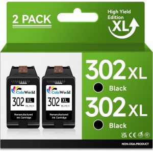 302 XL Cartouche,pour Encre HP 302XL Noir,Compatible avec HP Officejet 3831 3833 3830 5230 4650 Deskjet 3636 3630 3633 3639 2130 2132 Envy 4520 4527 4525(2 Noir) - Neuf