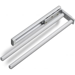 Eryi-Porte-Serviettes Aluminium Ted 2 Bras Ev1 Anodisé (325-487 Mm, Télescopique, Pivotant) Porte-Serviettes Mural Télescopique Pour Salle De Bain Ou Cuisine - Neuf