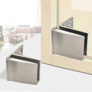 1 paire / Charni&egrave;re de porte en verre sans cadre Armoire &agrave; vin Vitrine Charni&egrave;re de porte en verre mont&eacute;e sur le c&ocirc;t&eacute; Nickel bross&eacute; int&eacute;gr&eacute; - Neuf