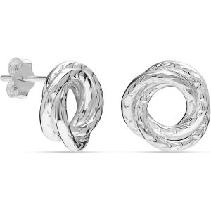 Chenquansarl-Boucles D'oreilles &Agrave; Tige En Argent Sterling 925 - Design Italien - L&eacute;g&egrave;res Et Torsad&eacute;es - Pour Femme - Neuf