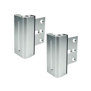 Loquet de renfort pour serrure de porte de s&eacute;curit&eacute; domestique - Argent&eacute;, lot de 2 - Neuf