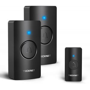 Sonnette sans Fil &agrave; Pile, 400M Sonnette sans Fil Exterieur &Eacute;tanche, IP44 &Eacute;tanche Carillon Electronique, Carillon Electronique Kit pour Maison, 60 M&eacute;lodies, 5 Niveaux Volumes - Neuf