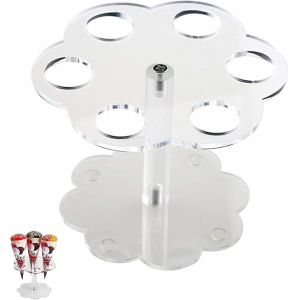 Porte-Cornet De Cr&egrave;me Glac&eacute;e Acrylique Support C&ocirc;ne Pr&eacute;sentoir Acrylique Ice-Cream Rond Transparent Cornet De Glace Cr&egrave;me C&ocirc;ne Stande Support Pour Les Cornets De Cr&egrave;me Glac&eacute;e,Le C&ocirc;ne De Pop-Corn,Etc - Neuf
