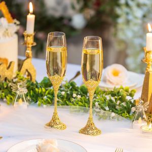 Fl&ucirc;tes &Agrave; Champagne Mariage Grav&eacute;es Avec Strass &iquest; Lot De 2 - Neuf