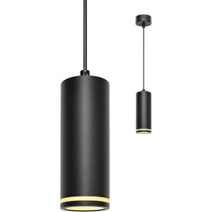 Kal-Suspension Luminaire Rétro Noir 15cm, Lustre Led Moderne Simple, Éclairage De Plafond À Câble Réglable, Luminaire Plafonnier Avec Douille Gu10 Pour Cuisine Salon Chambre Restaurant Bar (Sans Ampo - Neuf