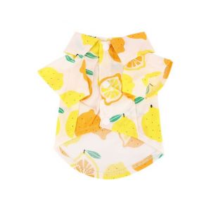 Chemise Pour Chien &Agrave; Motif De Fruits Jaune Citron - &Eacute;l&eacute;gante, Respirante Et Confortable Pour Les Aventures Printemps/&Eacute;t&eacute; - Neuf